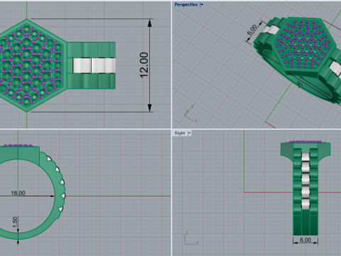 Signet ring model 866 Model Cetak 3D