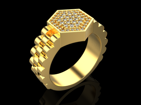 Signet ring model 866 Model Cetak 3D