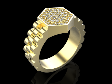 Signet ring model 866 Model Cetak 3D