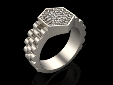 Signet ring model 866 Model Cetak 3D