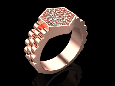 Signet ring model 866 Model Cetak 3D