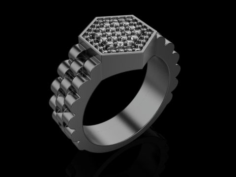 Signet ring model 866 Model Cetak 3D