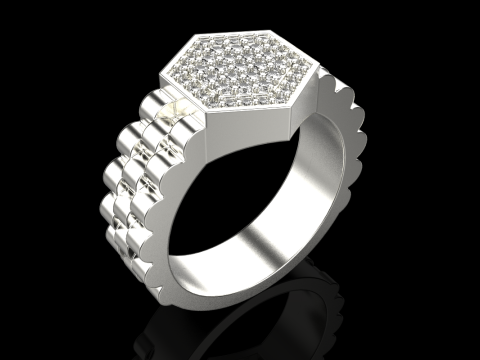 Signet ring model 866 Model Cetak 3D