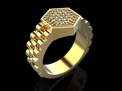 Signet ring model 866 Model Cetak 3D