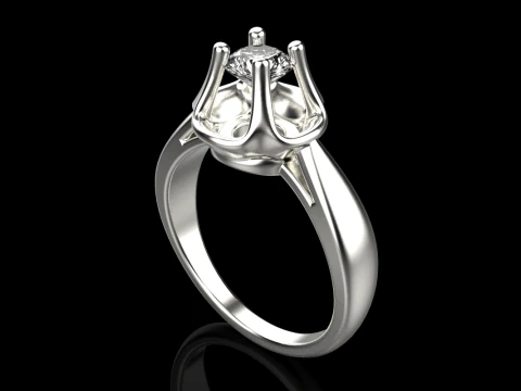 订婚戒指型号 865 3D 打印模型