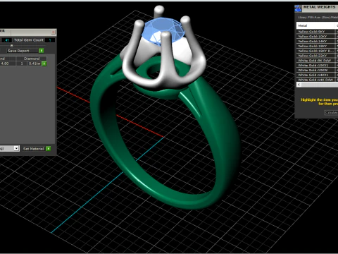 Engagement ring model 865 3D Print Model
