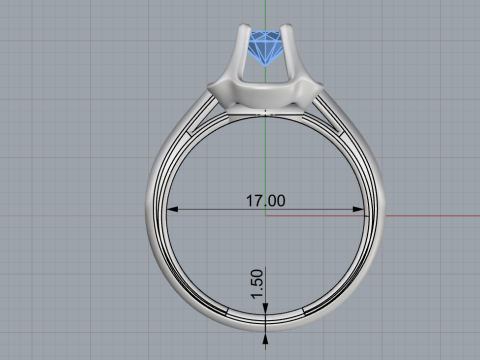 Engagement ring model 865 Model Cetak 3D