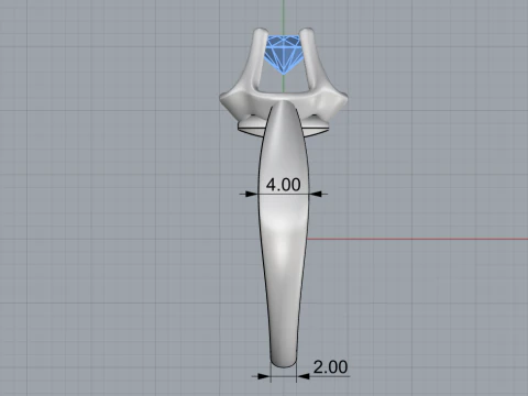 Engagement ring model 865 3D Print Model
