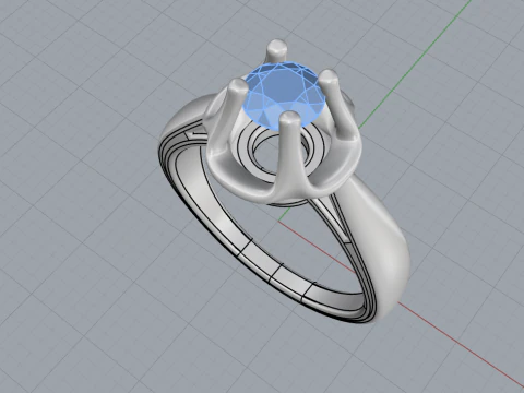 Engagement ring model 865 3D Print Model