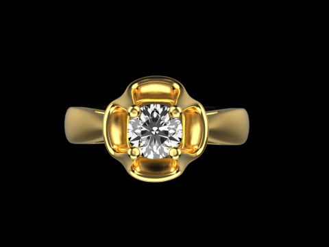 Engagement ring model 865 3D Print Model