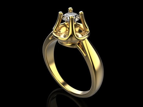 Engagement ring model 865 Model Cetak 3D