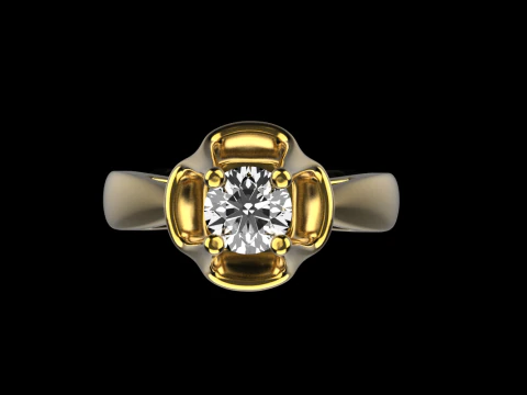Engagement ring model 865 3D Print Model