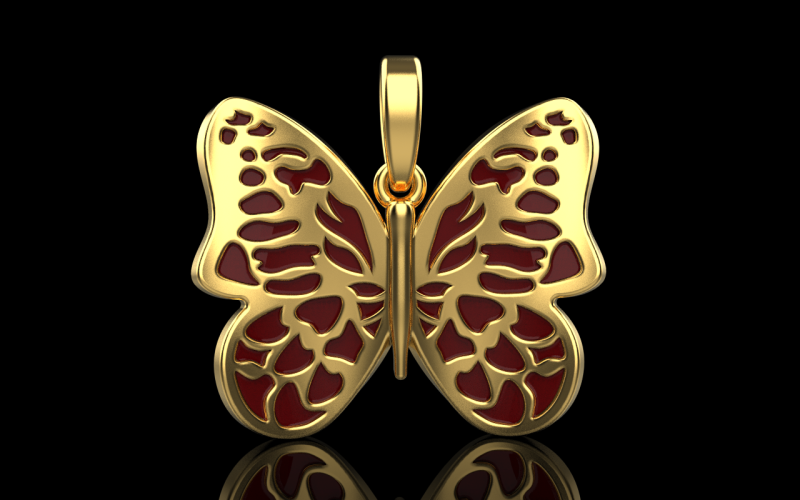 Butterfly pendant model 862 3D प्रिंट मॉडल .c4d .max .obj .3ds .fbx .stl .blend 