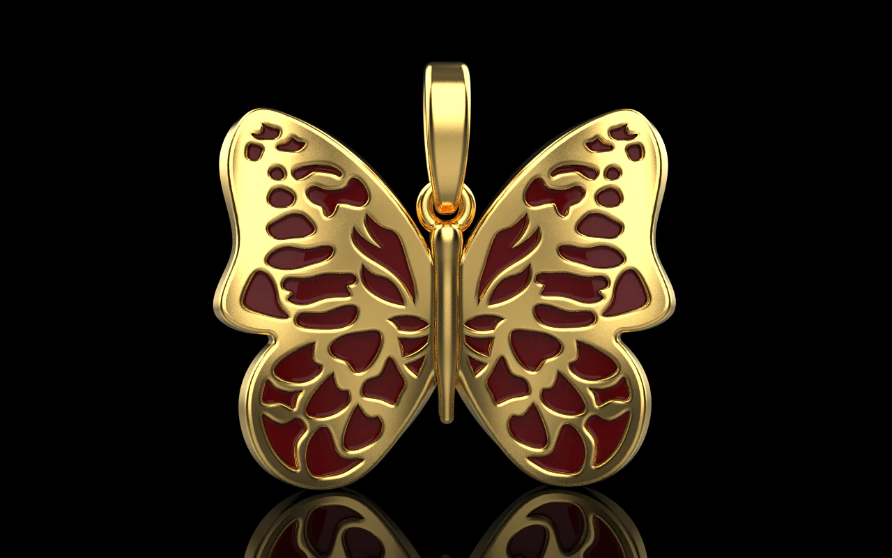 Butterfly pendant model 862 3D Print Model .c4d .max .obj .3ds .fbx .stl .blend