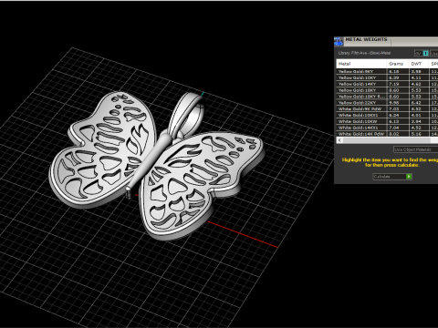 Butterfly pendant model 862 3D प्रिंट मॉडल