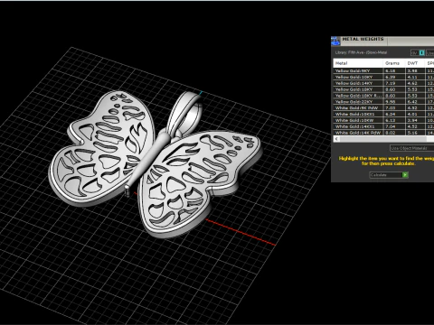 Butterfly pendant model 862 3D Print Model
