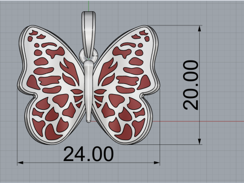 Butterfly pendant model 862 3D प्रिंट मॉडल