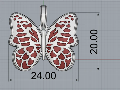 Butterfly pendant model 862 3D Print Model