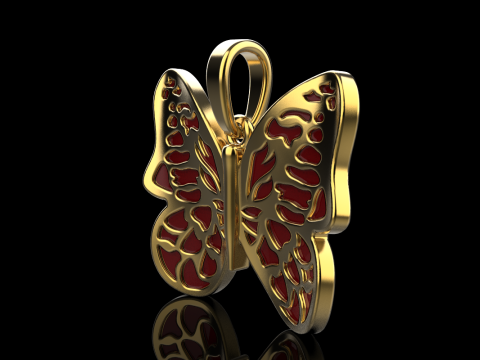 Butterfly pendant model 862 3D प्रिंट मॉडल