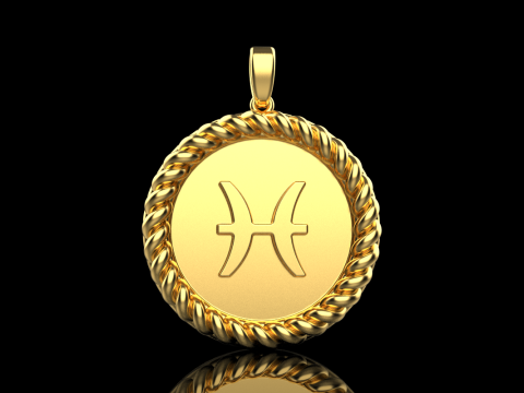 Zodiac sign pisces model 861 Model Cetak 3D