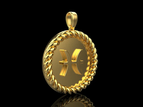Zodiac sign pisces model 861 3D Print Model