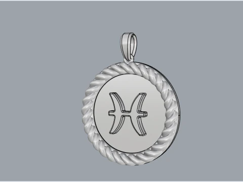 Zodiac sign pisces model 861 3D Print Model