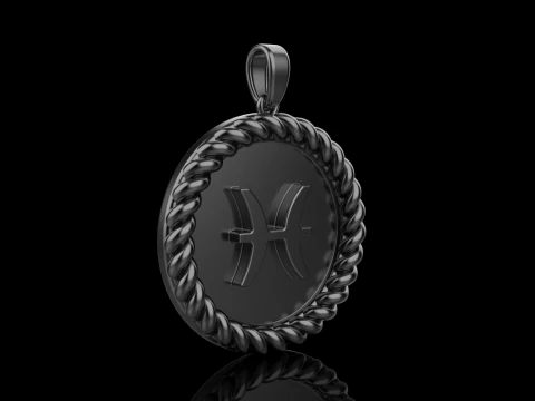 Zodiac sign pisces model 861 3D Print Model