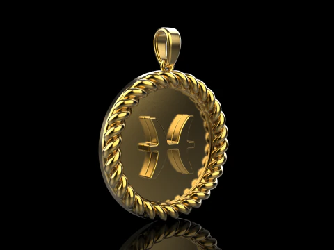 Zodiac sign pisces model 861 3D Print Model