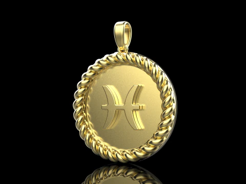 Zodiac sign pisces model 861 3D Print Model