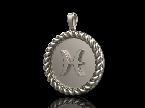Zodiac sign pisces model 861 3D Print Model