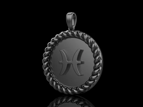 Zodiac sign pisces model 861 3D Print Model