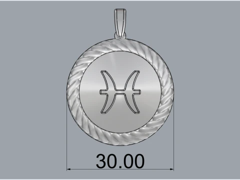 Zodiac sign pisces model 861 3D Print Model