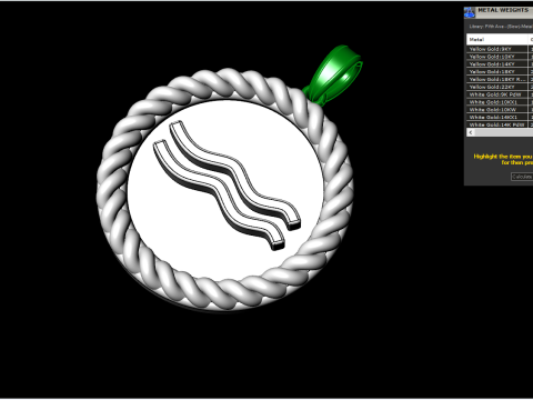 Zodiac sign Aquarius pendant model 860 3D 打印模型