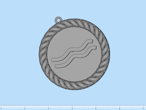 Zodiac sign Aquarius pendant model 860 3D 打印模型