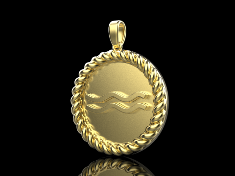 Zodiac sign Aquarius pendant model 860 3D 打印模型
