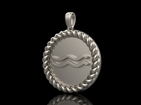 Zodiac sign Aquarius pendant model 860 3D 打印模型
