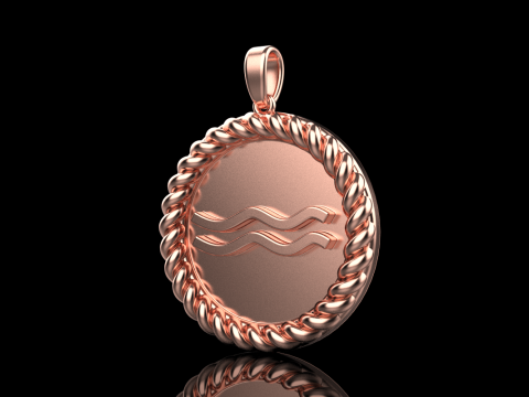 Zodiac sign Aquarius pendant model 860 3D 打印模型