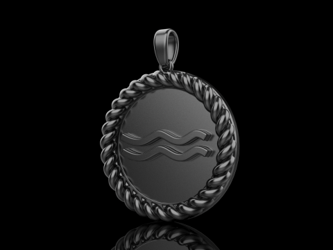Zodiac sign Aquarius pendant model 860 3D 打印模型