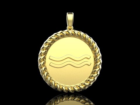 Zodiac sign Aquarius pendant model 860 3D 打印模型