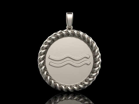 Zodiac sign Aquarius pendant model 860 3D 打印模型