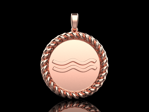 Zodiac sign Aquarius pendant model 860 3D 打印模型