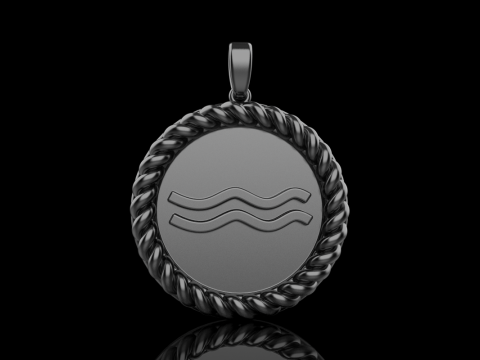 Zodiac sign Aquarius pendant model 860 3D 打印模型