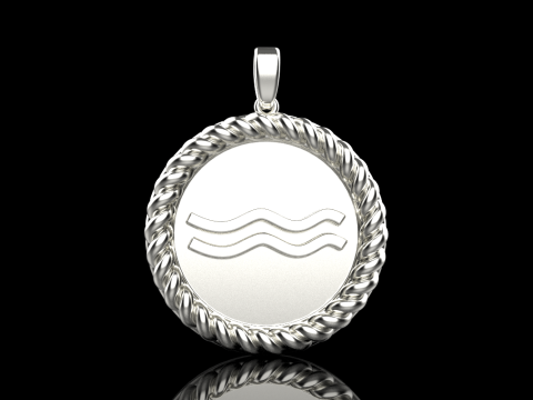 Zodiac sign Aquarius pendant model 860 3D 打印模型
