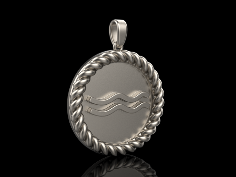 Zodiac sign Aquarius pendant model 860 3D 打印模型