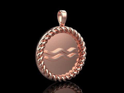 Zodiac sign Aquarius pendant model 860 3D 打印模型