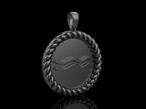 Zodiac sign Aquarius pendant model 860 3D 打印模型