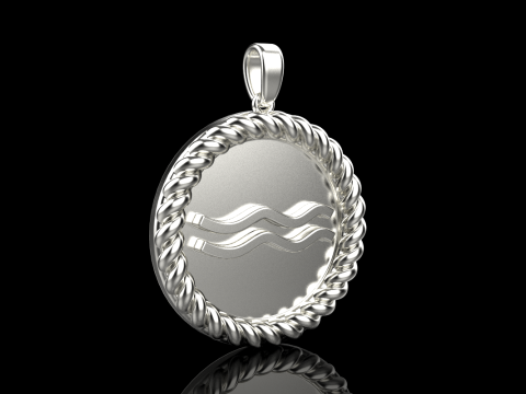 Zodiac sign Aquarius pendant model 860 3D 打印模型