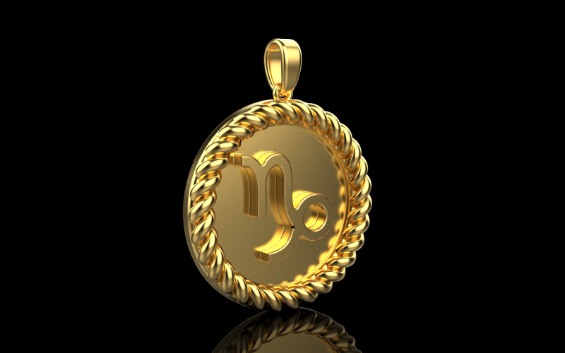 Zodiac sign Capricorn pendant model 859 3D Druckmodell .c4d .max .obj .3ds .fbx .stl .blend