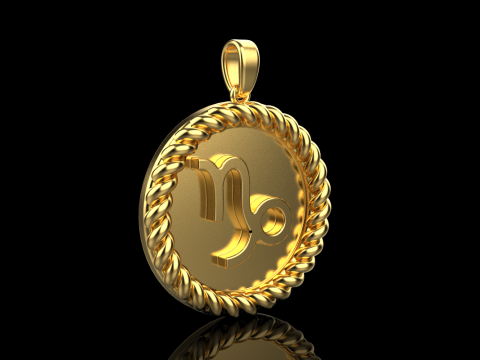 Zodiac sign Capricorn pendant model 859 Model Cetak 3D
