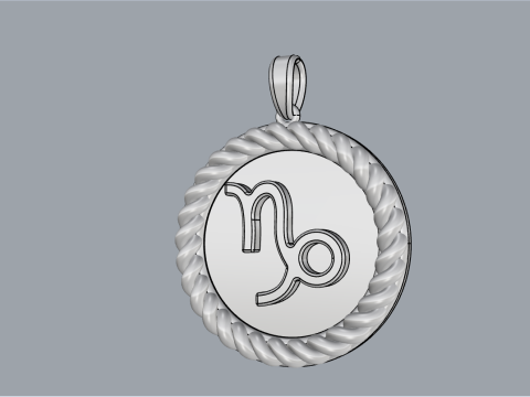 Zodiac sign Capricorn pendant model 859 3D Druckmodell